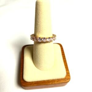 Pretty Bird Jewelry NWOT Gold Plated CZ Eternity Ring Size 7.5 Everyday Wear